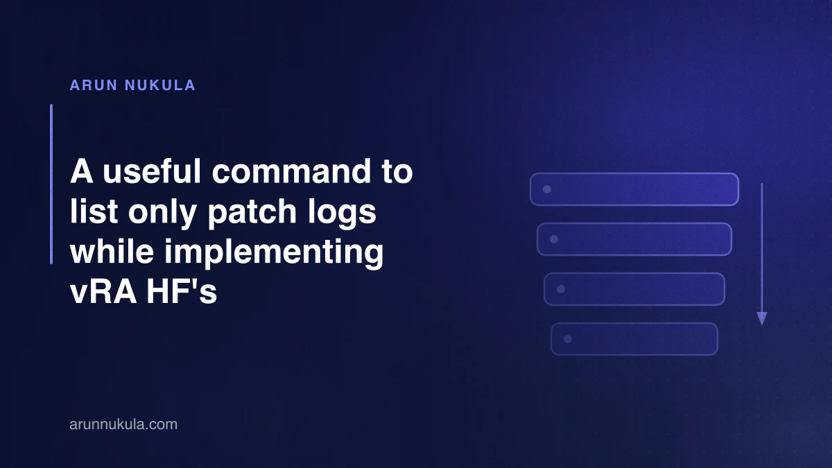 A useful command to list only patch logs while implementing vRA HF's