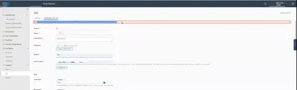 Adding a new webhook for git results in failure