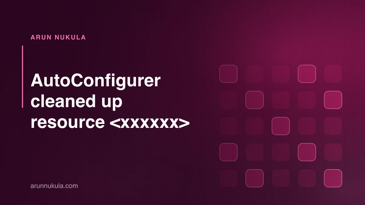 AutoConfigurer cleaned up resource <xxxxxx>