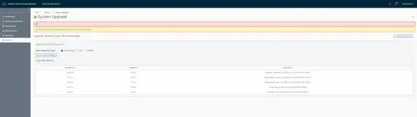 Blank Error Message on vRSLCM 8.8.x when we check for System Upgrade