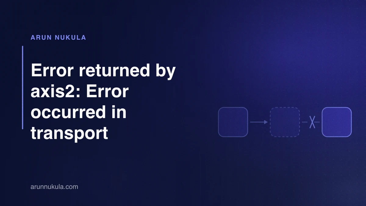 Error returned by axis2: Error occurred in transport