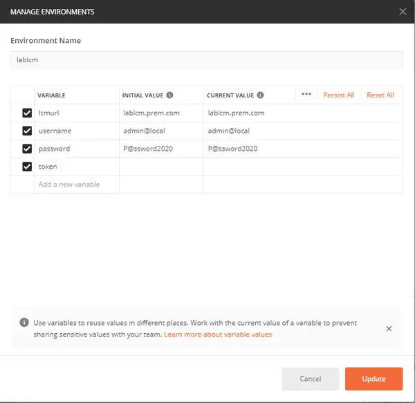 Fetching vRLCM API Token and Executing API's using Postman