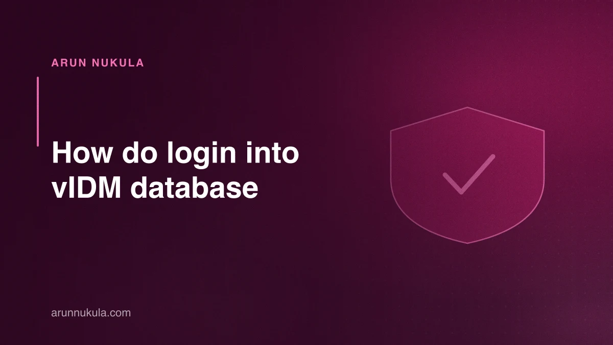 How do login into vIDM database