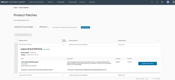 Install VMware Aria Suite Lifecycle 8.12 Patch 2 before upgrading to 8.14 for 7 crucial reasons