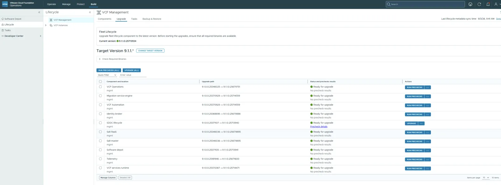 Starting the SDDC lifecycle patch