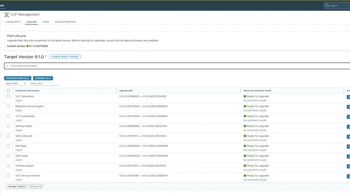Patching SDDC Lifecycle 9.1.0.0 to 9.1.1.0