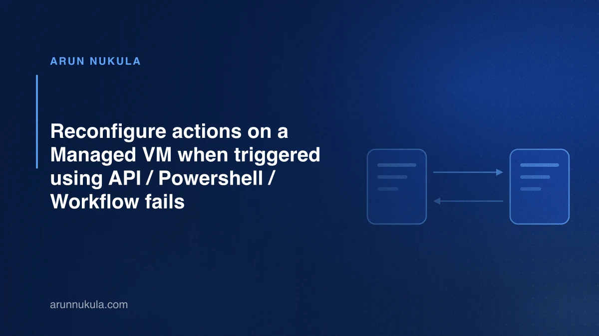 Reconfigure actions on a Managed VM  when triggered using API / Powershell / Workflow fails