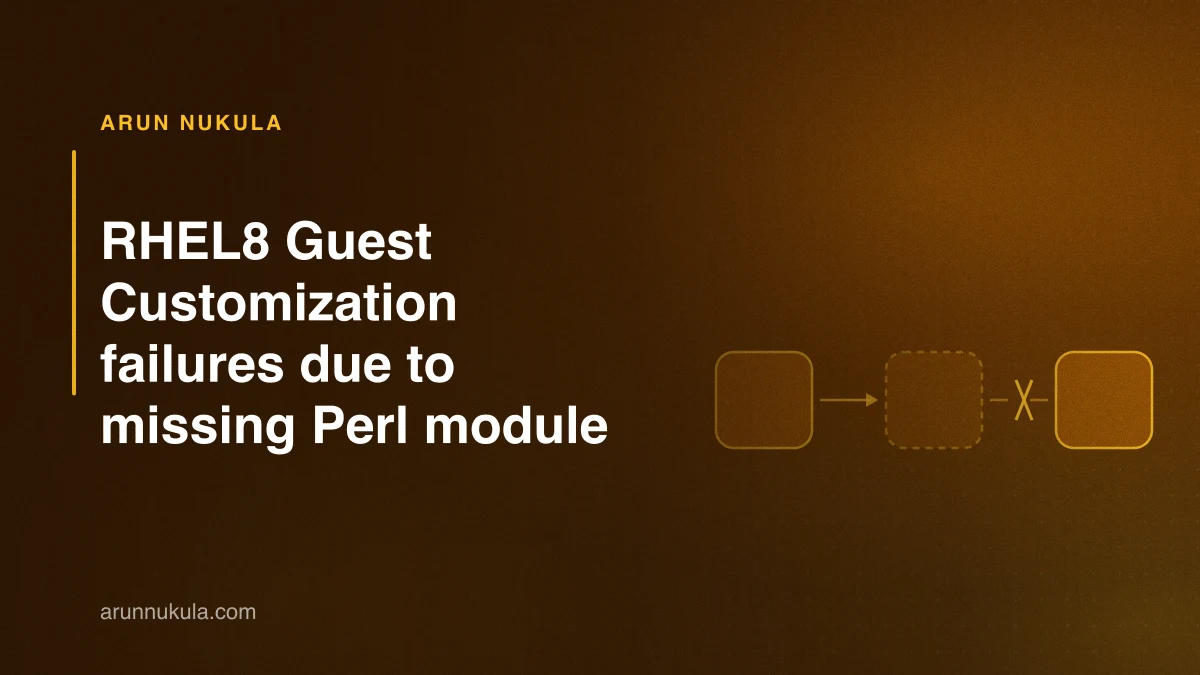 RHEL8 Guest Customization failures due to missing Perl module