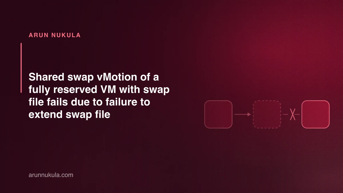 Shared swap vMotion of a fully reserved VM with swap file fails due to failure to extend swap file