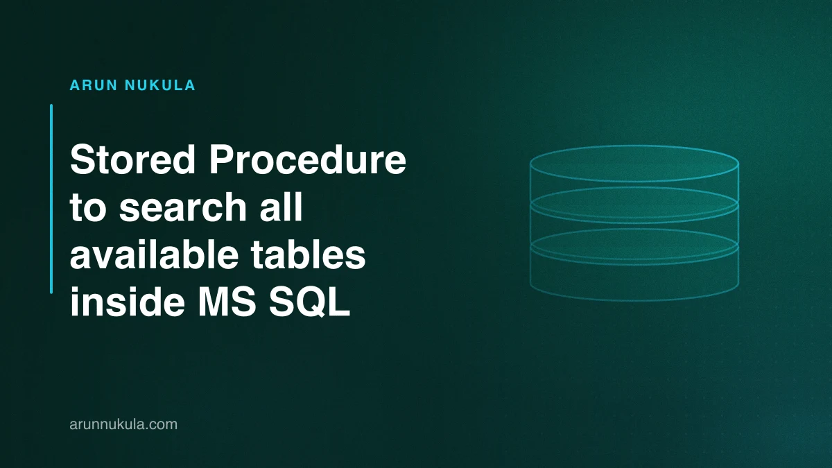 Stored Procedure to search all available tables inside MS SQL
