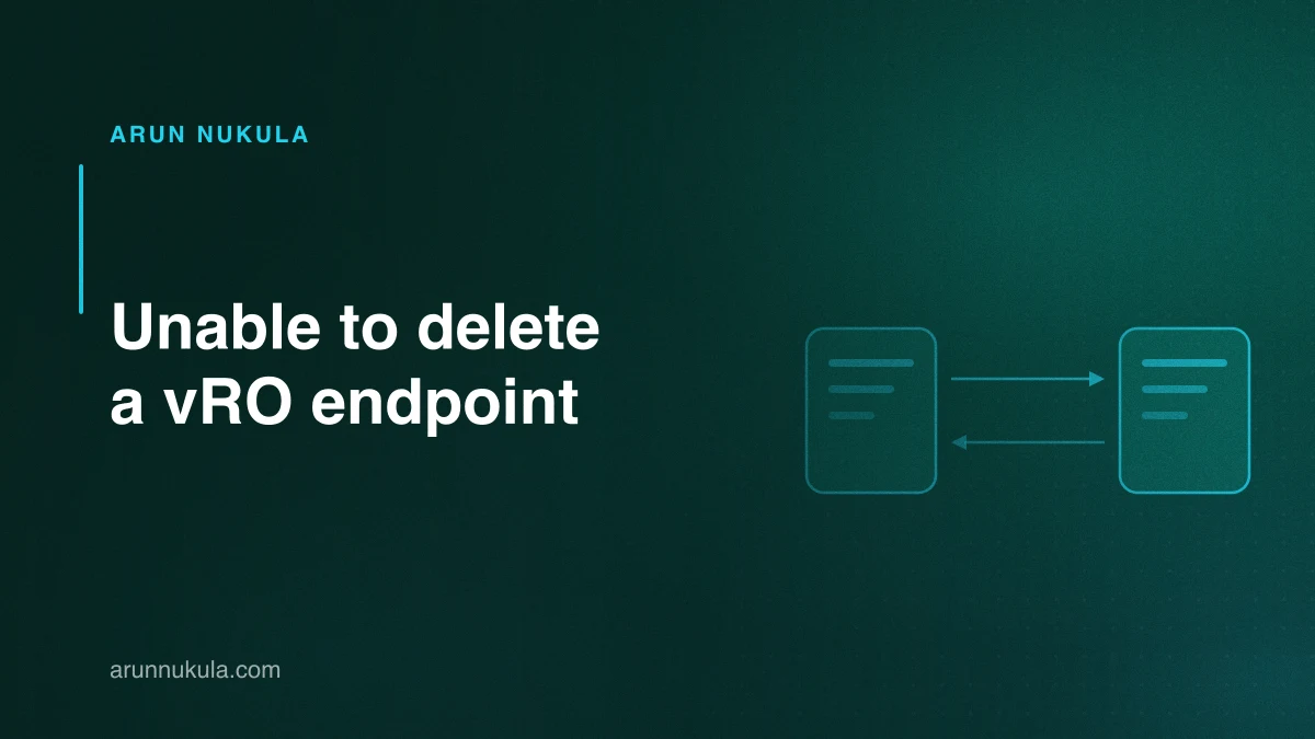 Unable to delete a vRO endpoint