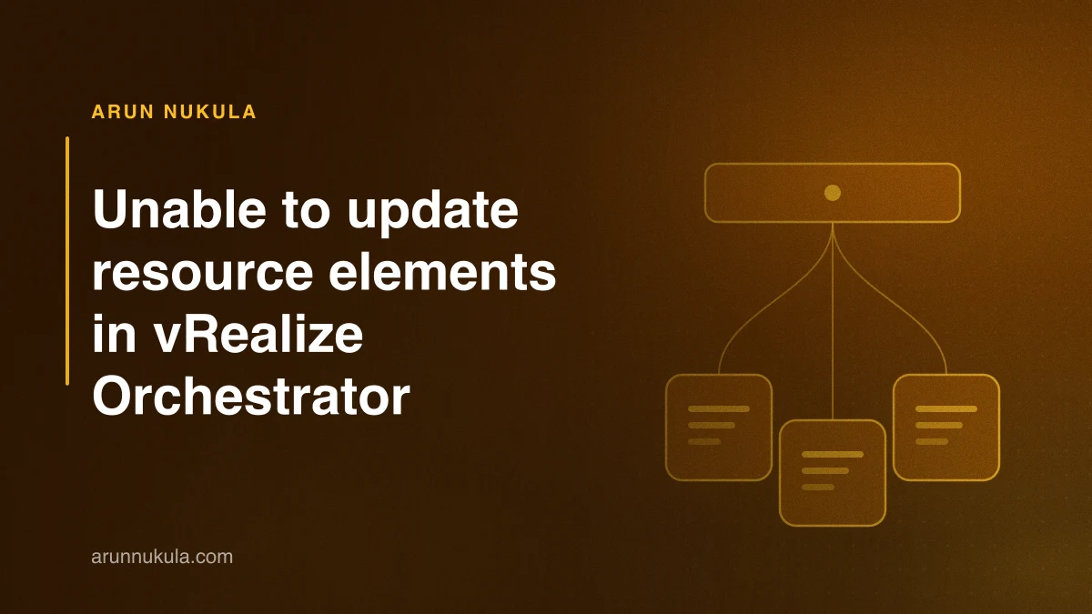 Unable to update resource elements in vRealize Orchestrator