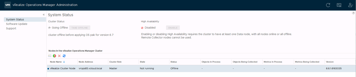 You can see the cluster is going offline