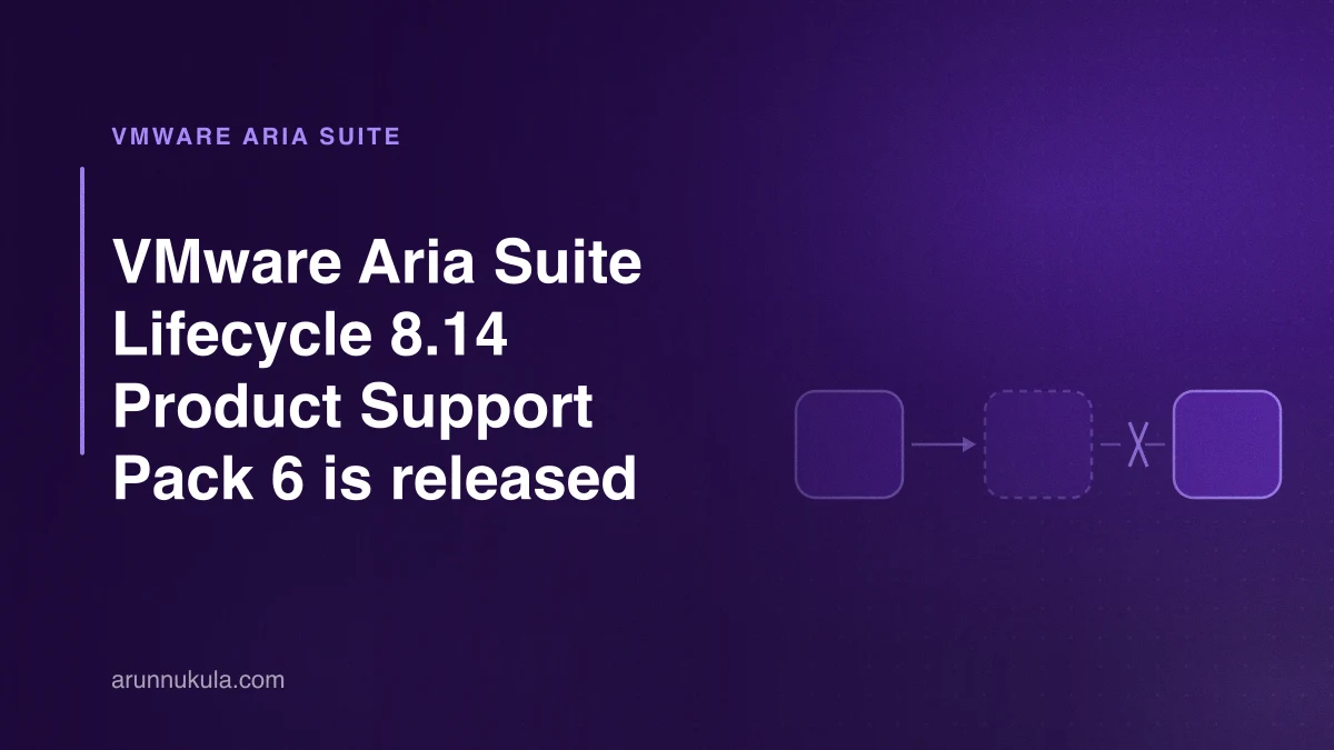 VMware Aria Suite Lifecycle 8.14 Product Support Pack 6 is released