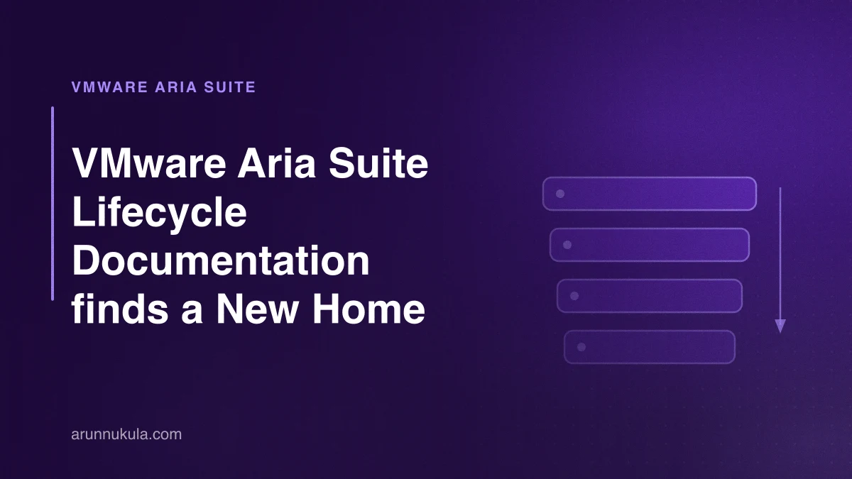 VMware Aria Suite Lifecycle Documentation finds a New Home