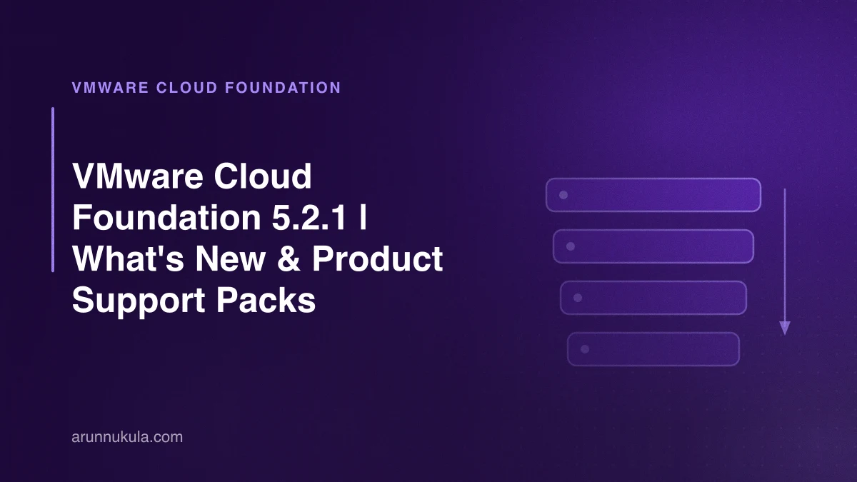 VMware Cloud Foundation 5.2.1 | What's New & Product Support Packs