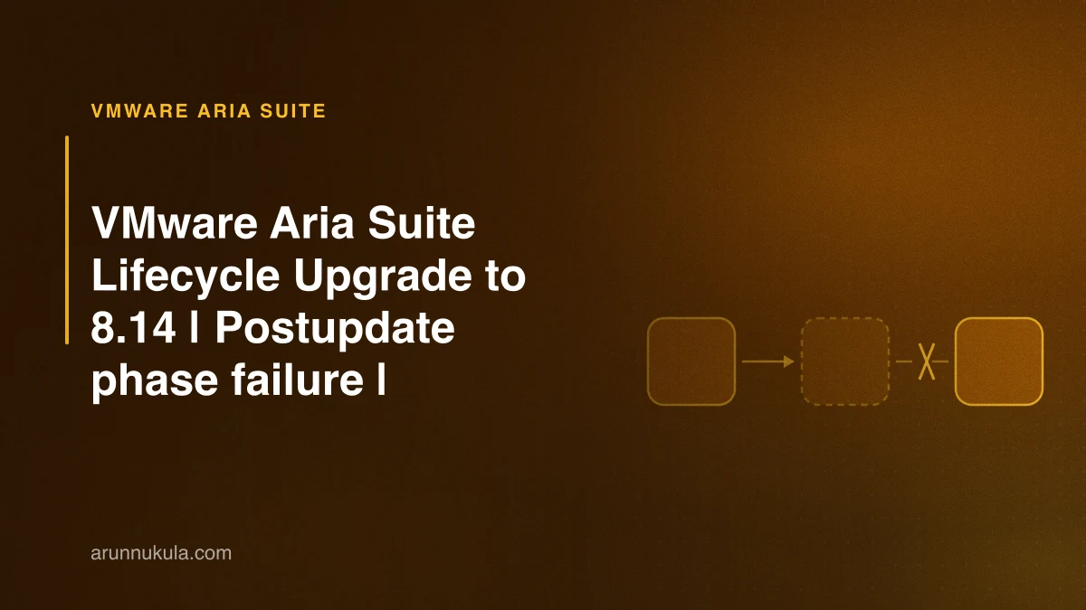 VMware Aria Suite Lifecycle Upgrade to 8.14 | Postupdate phase failure |