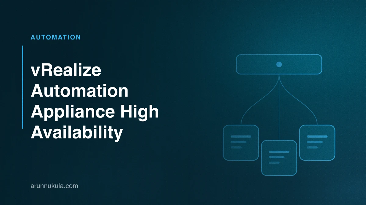 vRealize Automation Appliance High Availability