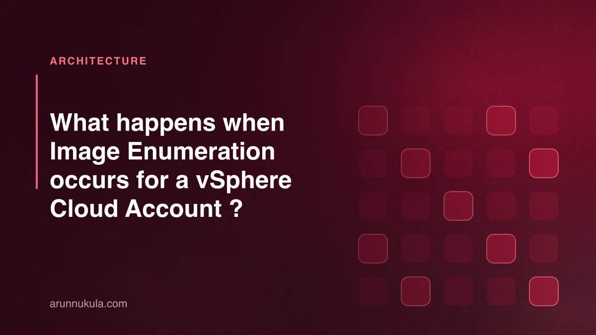 What happens when Image Enumeration occurs for a vSphere Cloud Account ?