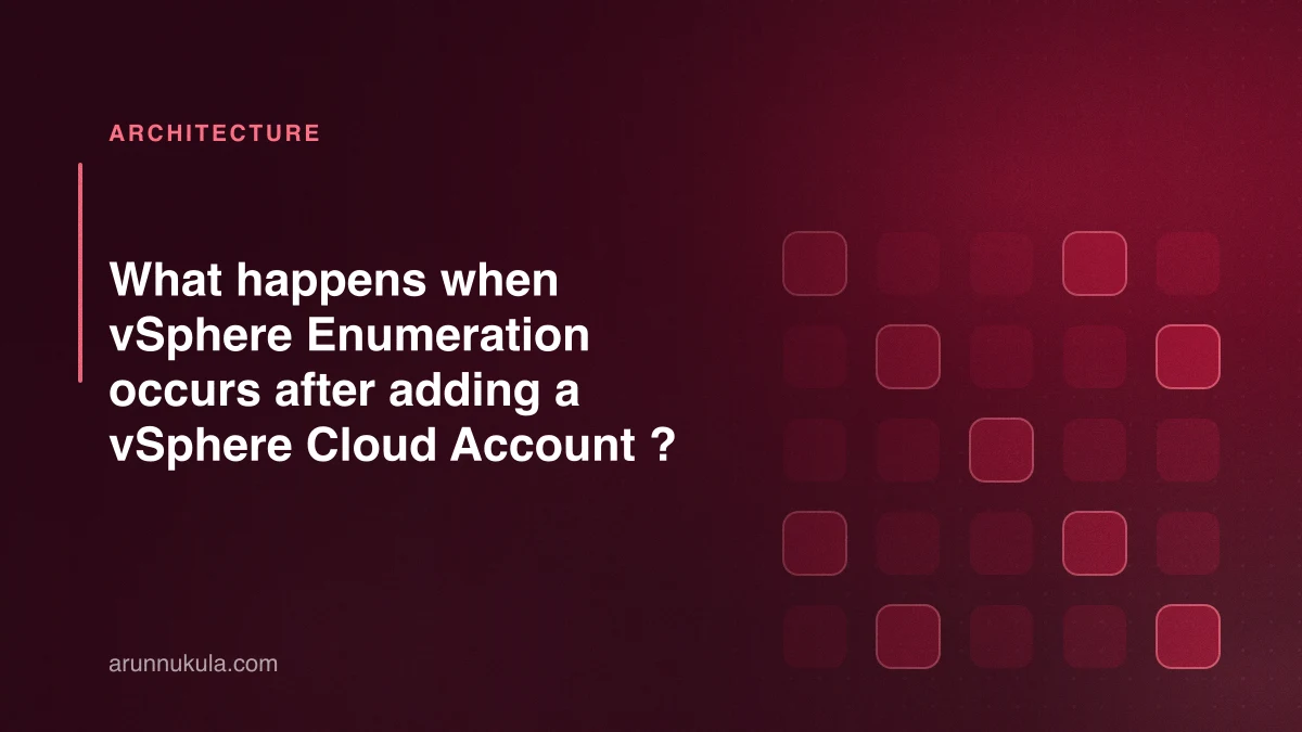 What happens when vSphere Enumeration occurs after adding a vSphere Cloud Account ?